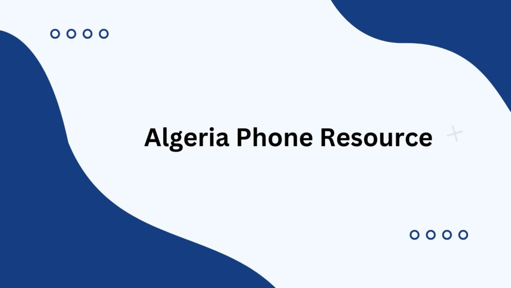 Algeria Phone Resource